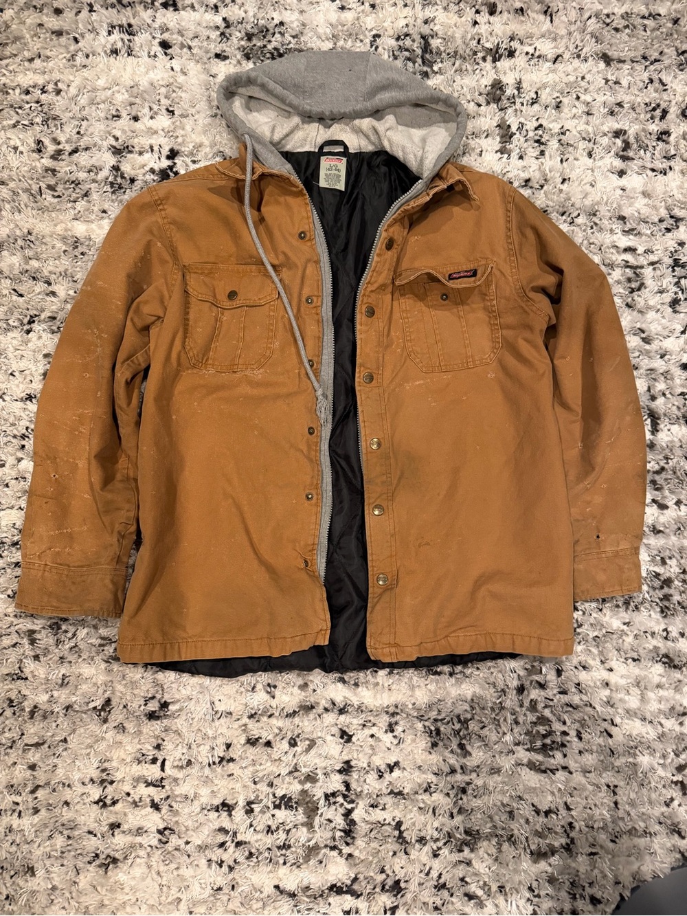 Dickies Men’s Brown Hooded Canvas Puffer Jacket